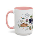 New Delhi Coffee Mug | India Souvenir Travel Gift | Accent Color Ceramic 11oz 15oz