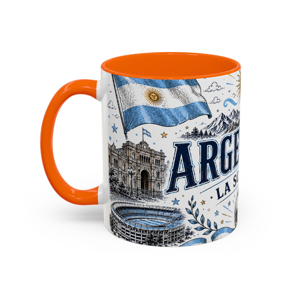 Argentina Soccer Coffee Mug | Soccer Fan Gift | Accent Color Ceramic 11oz 15oz Match Day Cup