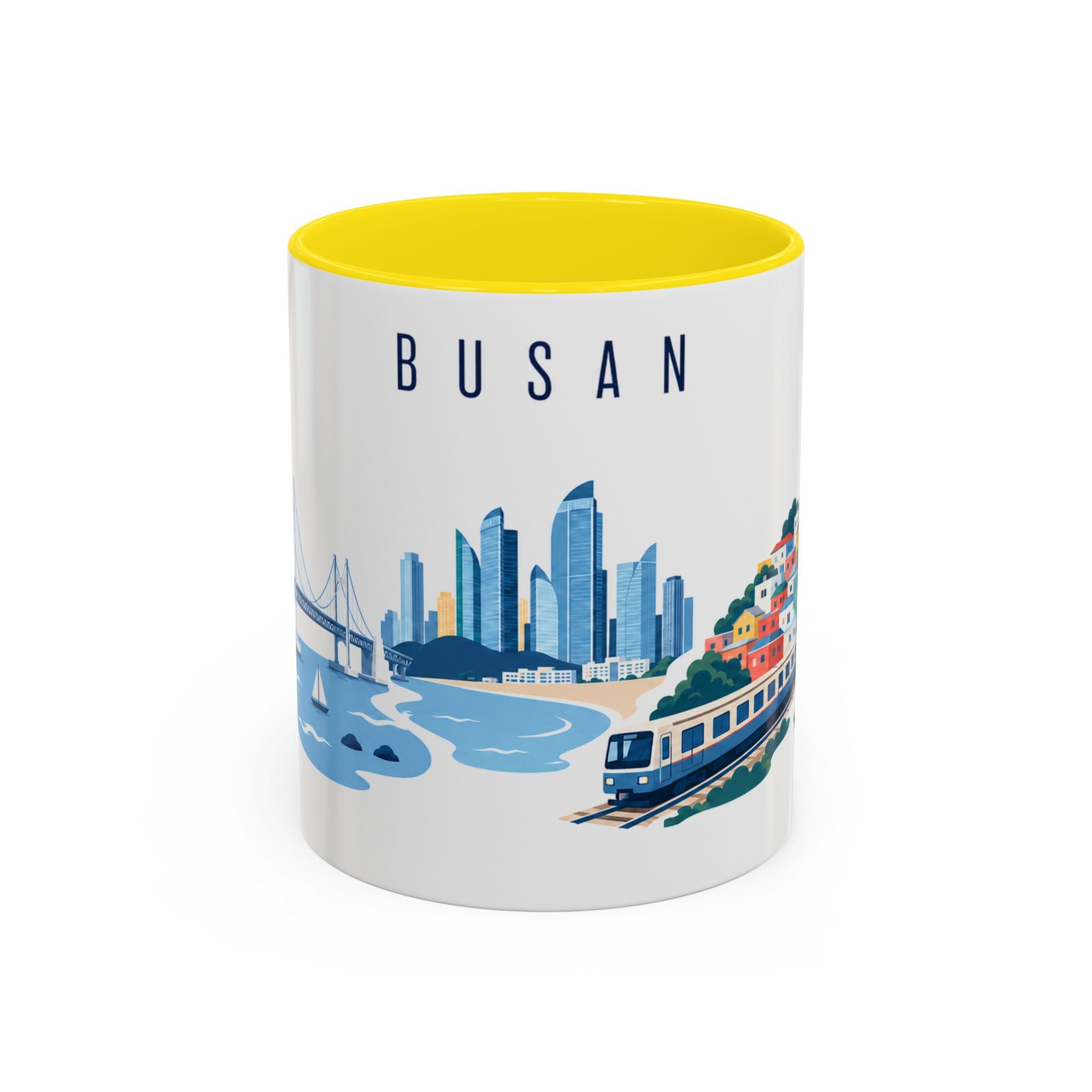 Busan Coffee Mug | South Korea Travel Souvenir | Porcelain Decal City Gift | 11oz 15oz Accent Mug