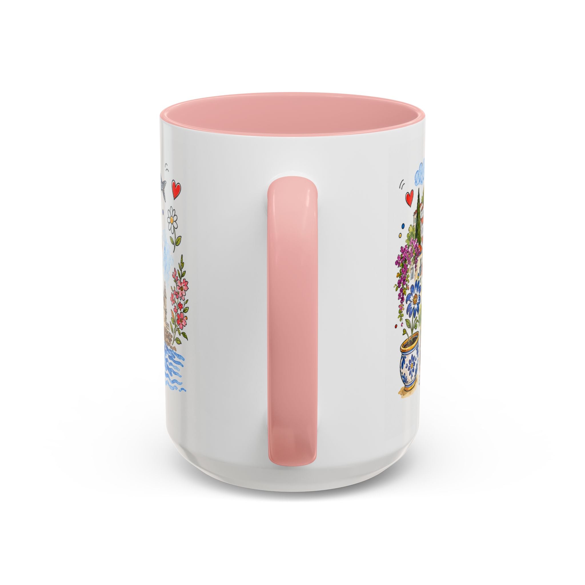 Lisbon Travel Mug | European City Souvenir Accent Coffee Mug | 11oz 15oz Ceramic Cup