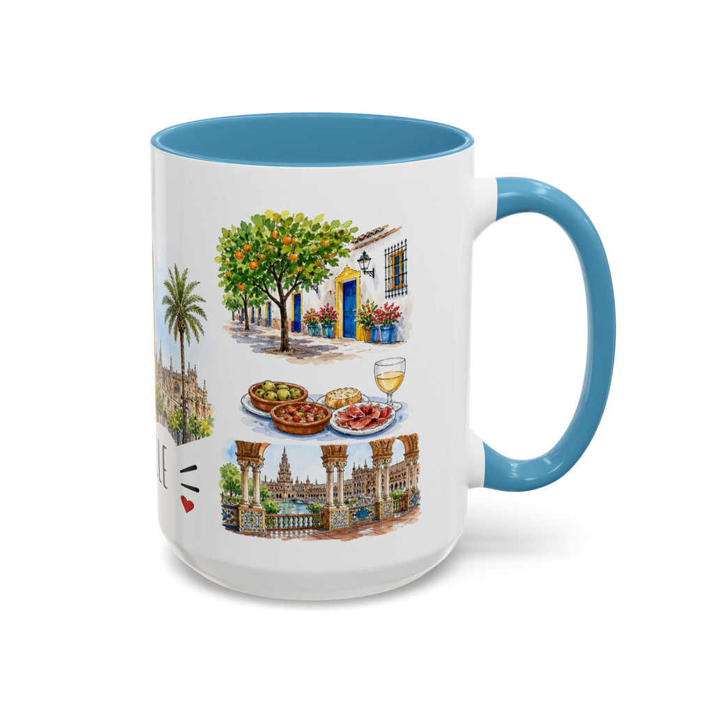 Seville Illustrated Travel Mug | City Souvenir Accent Coffee Mug | 11oz 15oz Ceramic Cup