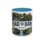 Road to Hana Mug, Maui Travel Souvenir, Bucket List Gift, Accent Ceramic Coffee Mug 11oz 15oz