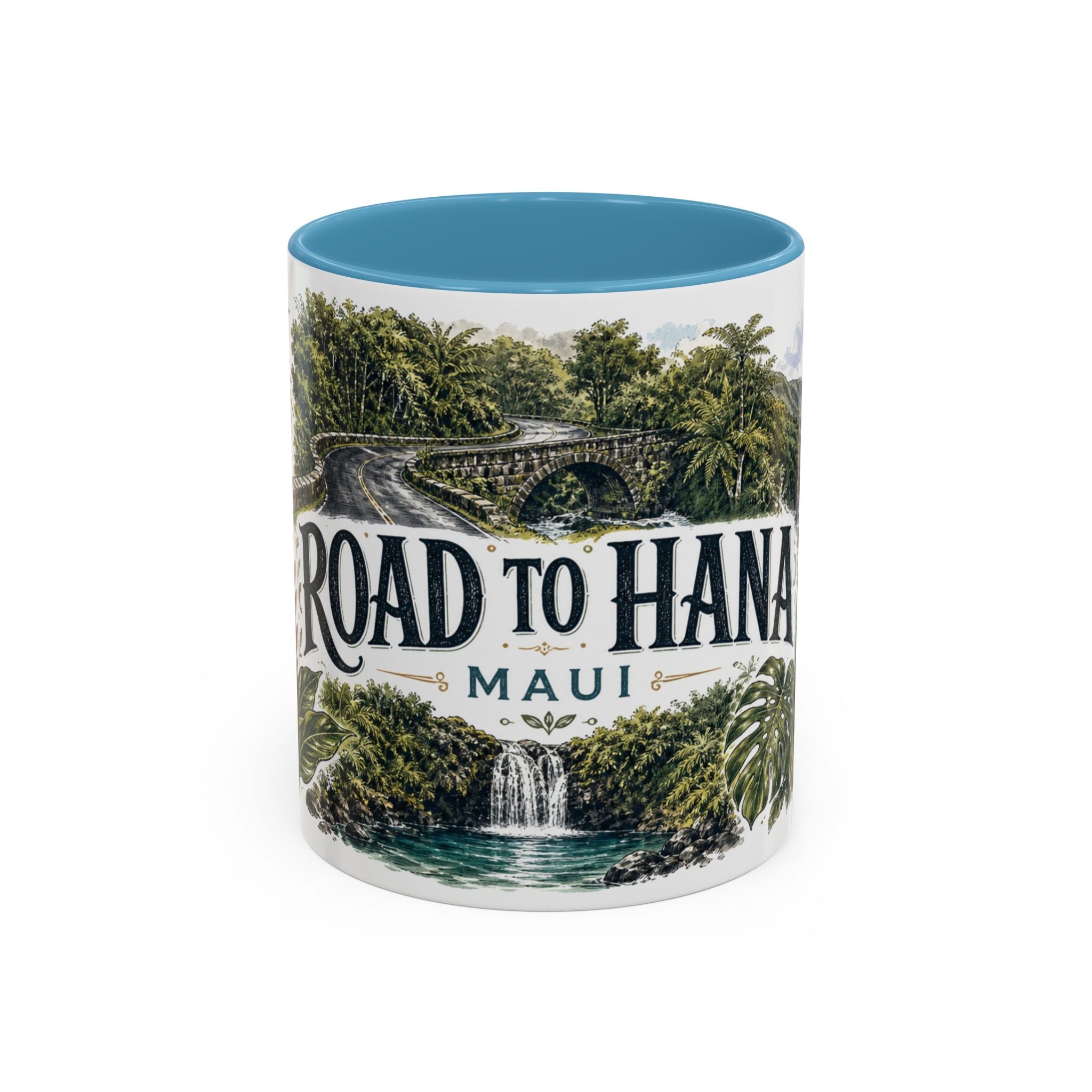 Road to Hana Mug, Maui Travel Souvenir, Bucket List Gift, Accent Ceramic Coffee Mug 11oz 15oz
