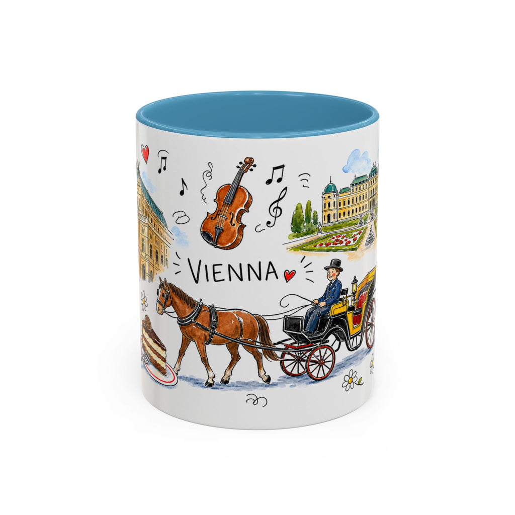 Vienna Travel Mug | European City Souvenir Accent Coffee Mug | 11oz 15oz Ceramic Cup