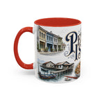 Penang Island Coffee Mug | Malaysia Travel Souvenir | Vintage Illustrated City Gift | 11 oz 15 oz Accent Mug