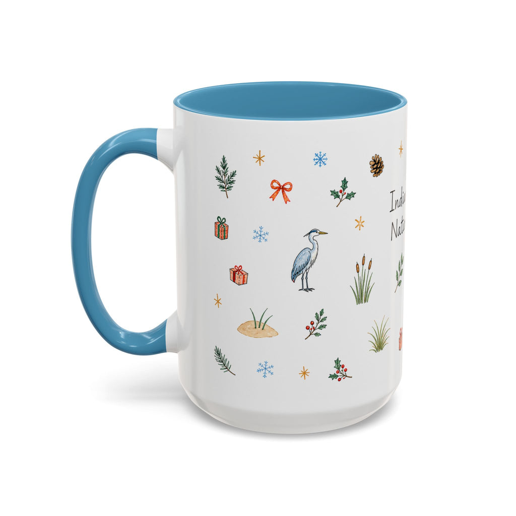 Indiana Dunes National Park Christmas Mug | Watercolor Travel Souvenir | Holiday Gift | Accent Ceramic Coffee Cup 11oz 15oz