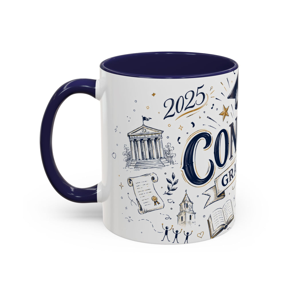 Congrats Graduate Coffee Mug | Class of 2026 Graduation Gift | Accent Color Ceramic 11oz 15oz