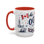 O Canada True North Coffee Mug | Canadian Pride Gift | Accent Color Ceramic 11oz 15oz