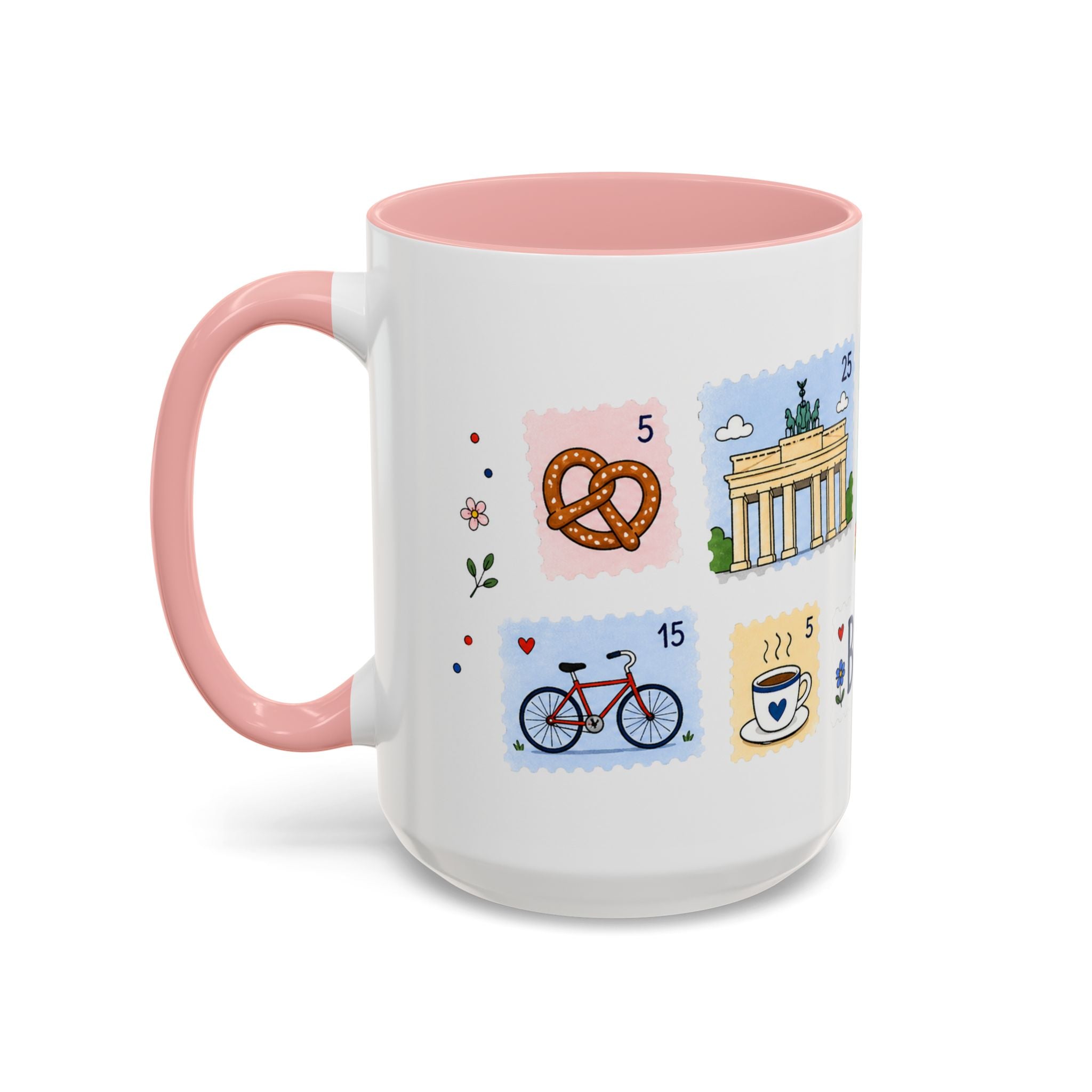 Berlin Coffee Mug | Postage Stamp Collage Mug | Travel Souvenir Accent Cup 11oz 15oz