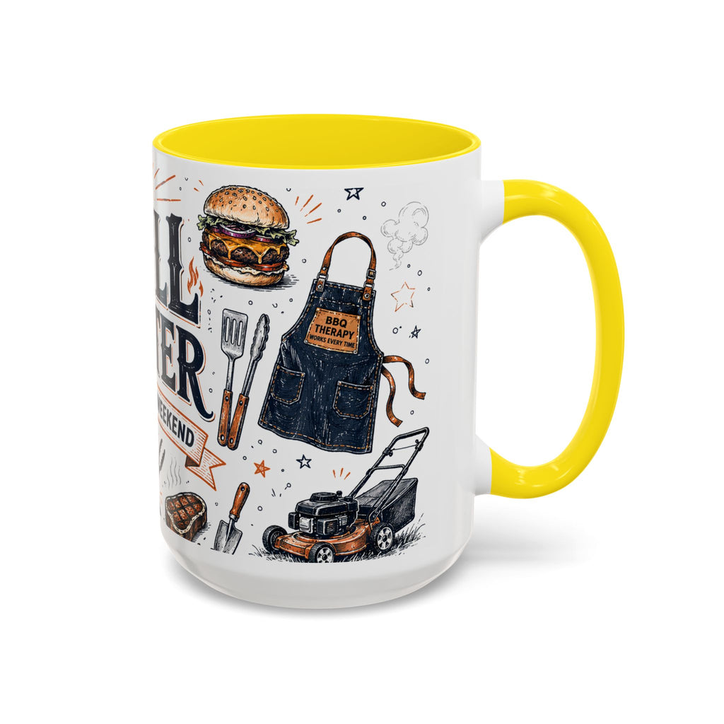 Grill Master Coffee Mug | Father's Day Gift for Dad | Accent Color Ceramic 11oz 15oz