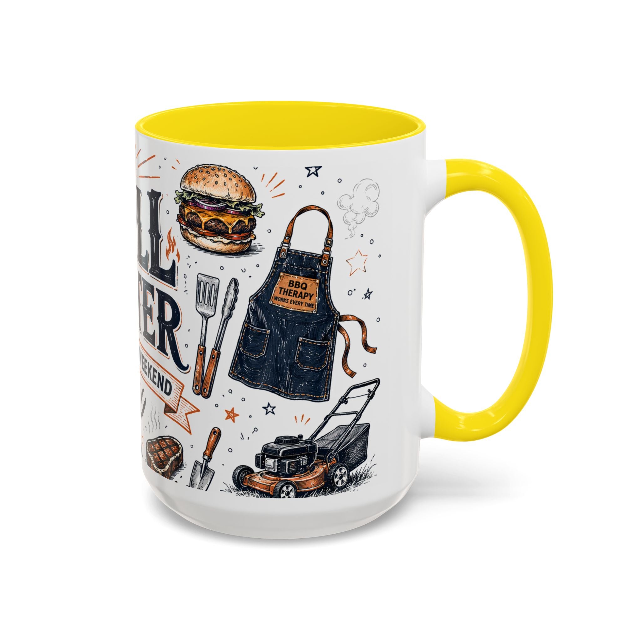 Grill Master Coffee Mug | Father's Day Gift for Dad | Accent Color Ceramic 11oz 15oz
