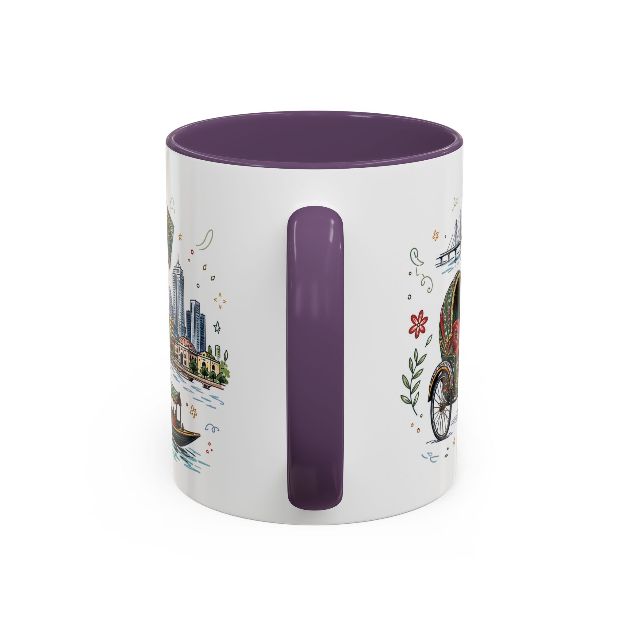 Dhaka Coffee Mug | Bangladesh Souvenir Travel Gift | Accent Color Ceramic 11oz 15oz