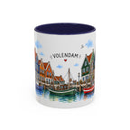 Volendam Illustrated Travel Mug | Netherlands Souvenir Accent Coffee Mug | 11oz 15oz Ceramic Cup