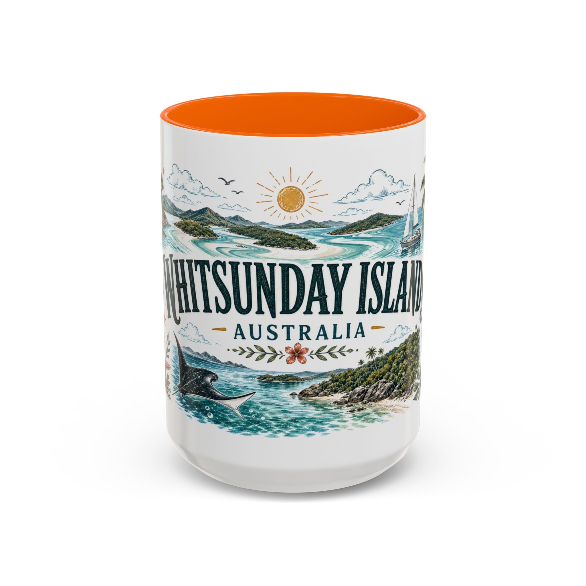 Whitsunday Islands Mug, Australia Travel Souvenir, Bucket List Gift, Accent Ceramic Coffee Mug 11oz 15oz
