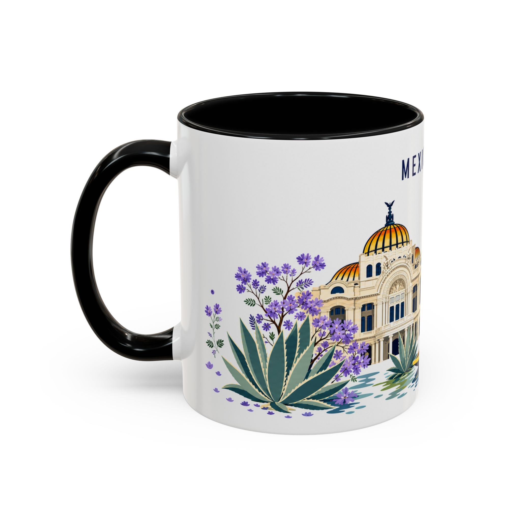 Mexico City Coffee Mug | Mexico Travel Souvenir | Porcelain Decal City Gift | 11oz 15oz Accent Mug