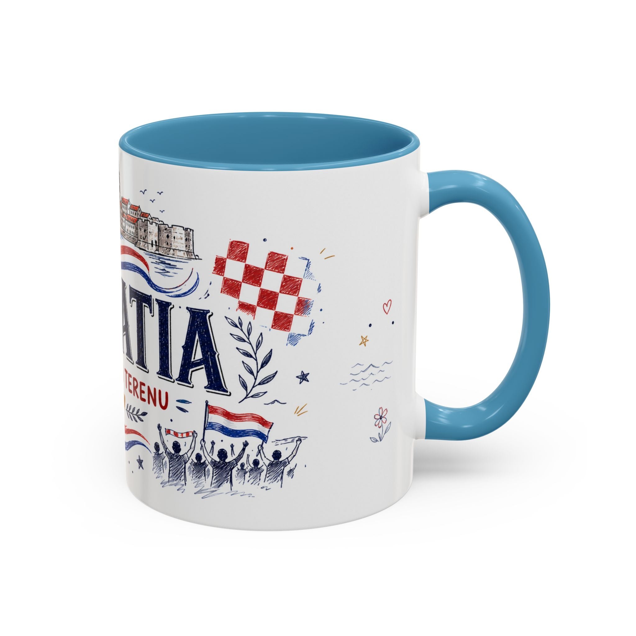 Croatia Soccer Coffee Mug | World Cup Fan Gift | Accent Color Ceramic 11oz 15oz Match Day Cup