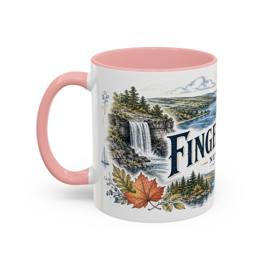 Finger Lakes Mug, New York Travel Souvenir, Bucket List Gift, Accent Ceramic Coffee Mug 11oz 15oz