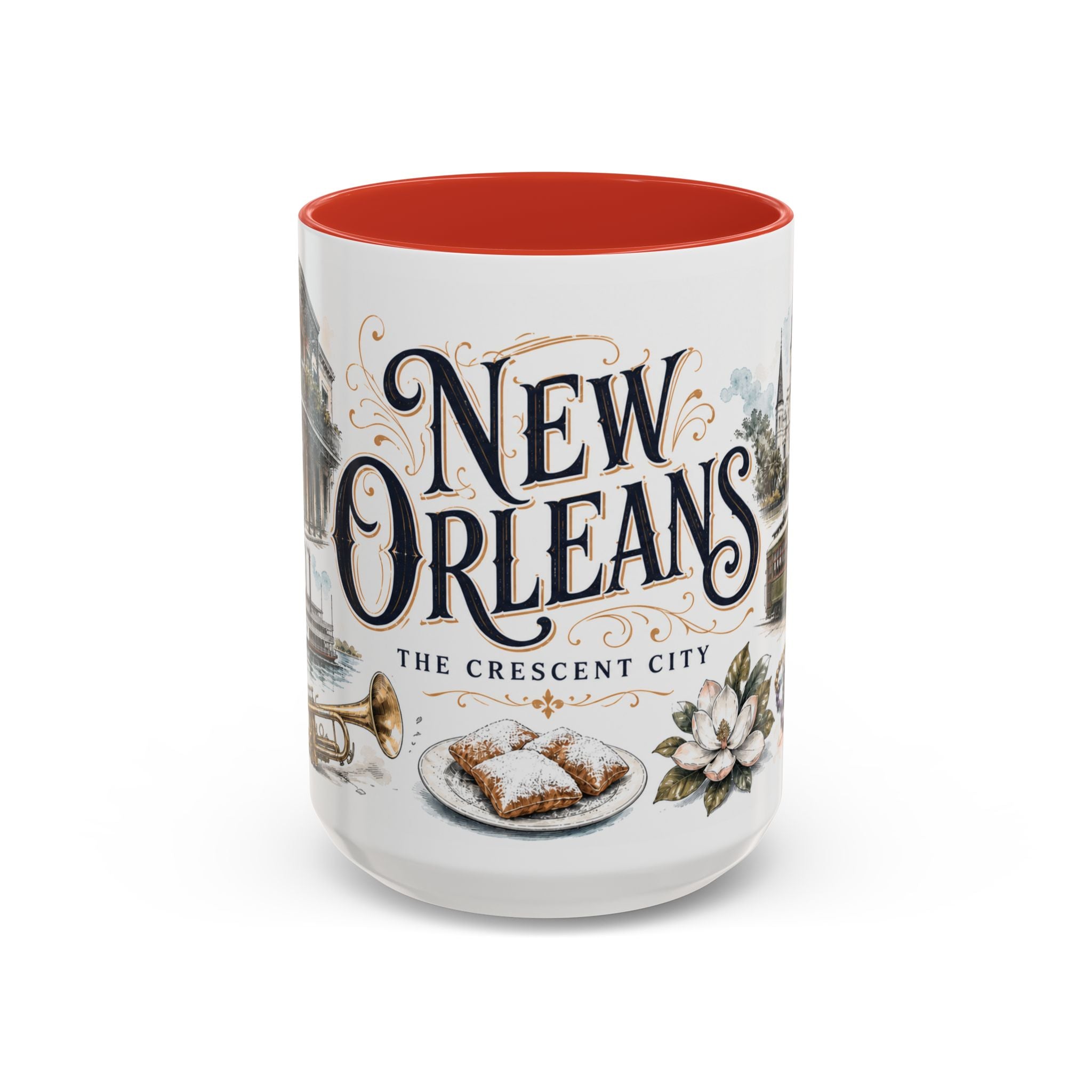 New Orleans Coffee Mug | United States Travel Souvenir | Vintage Illustrated City Gift | 11 oz 15 oz Accent Mug