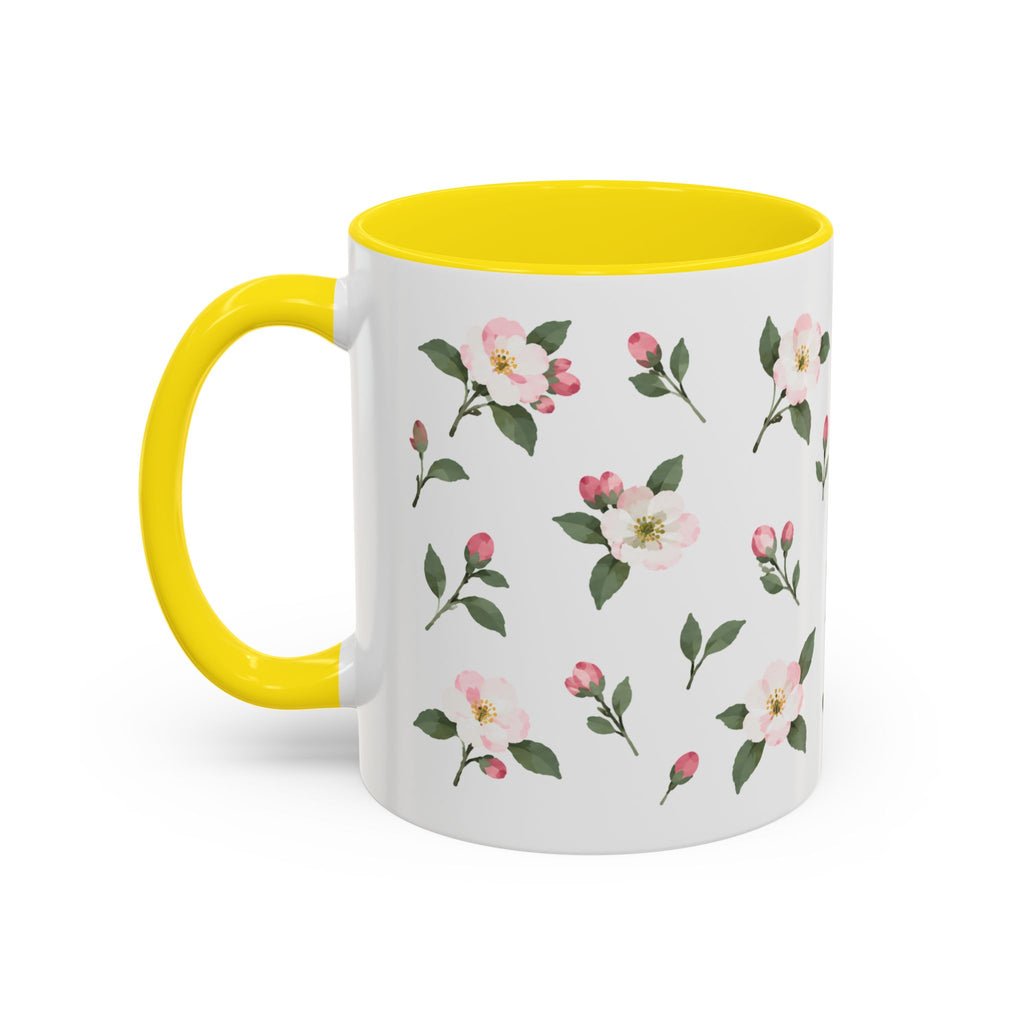 Michigan Apple Blossom Mug, State Flower Floral Coffee Cup, 11oz Botanical Gift