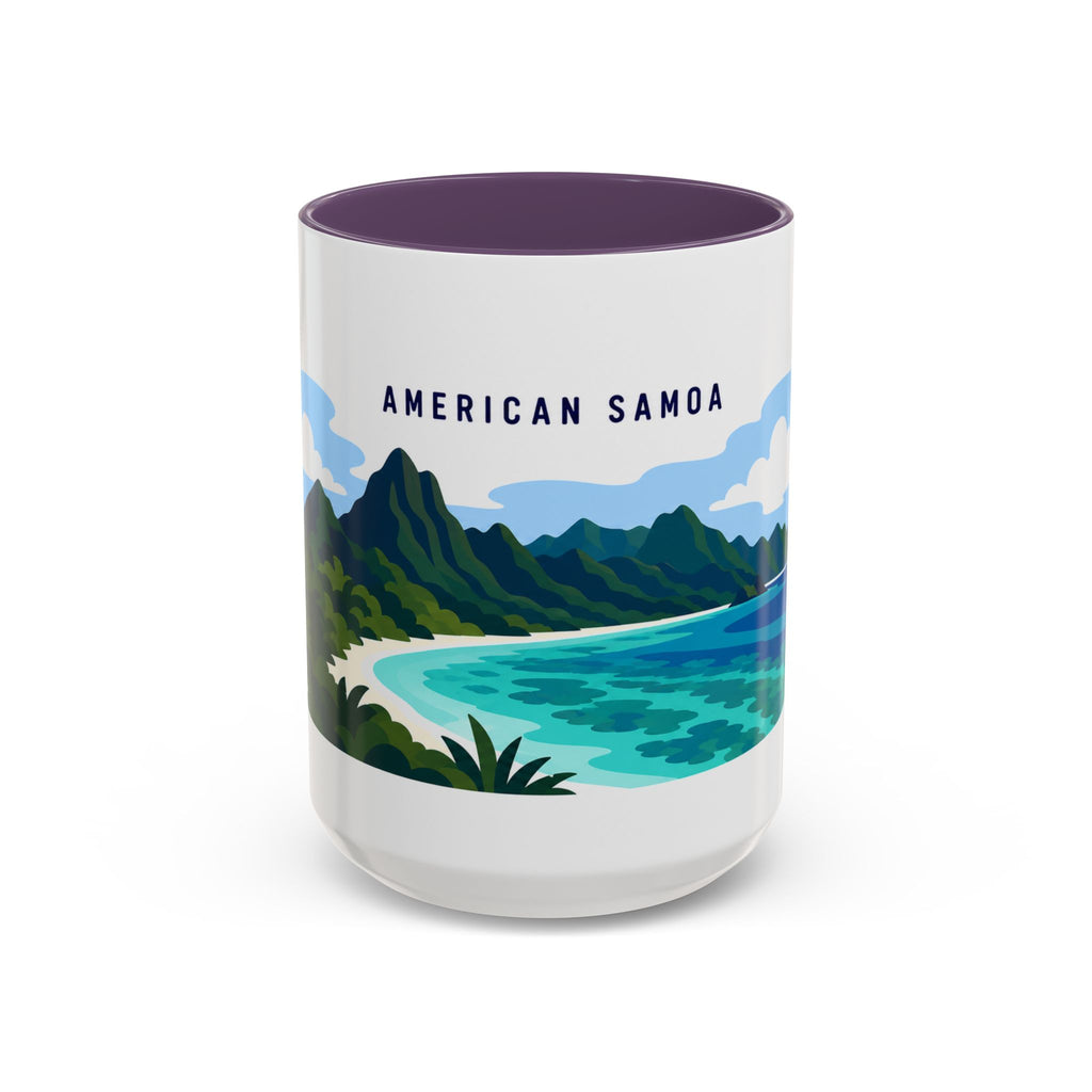 National Park of American Samoa Coffee Mug | Solid Color Block Park Souvenir | 11oz 15oz Accent Mug