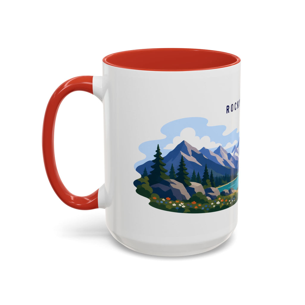 Rocky Mountain National Park Coffee Mug | Solid Color Block Park Souvenir | 11oz 15oz Accent Mug
