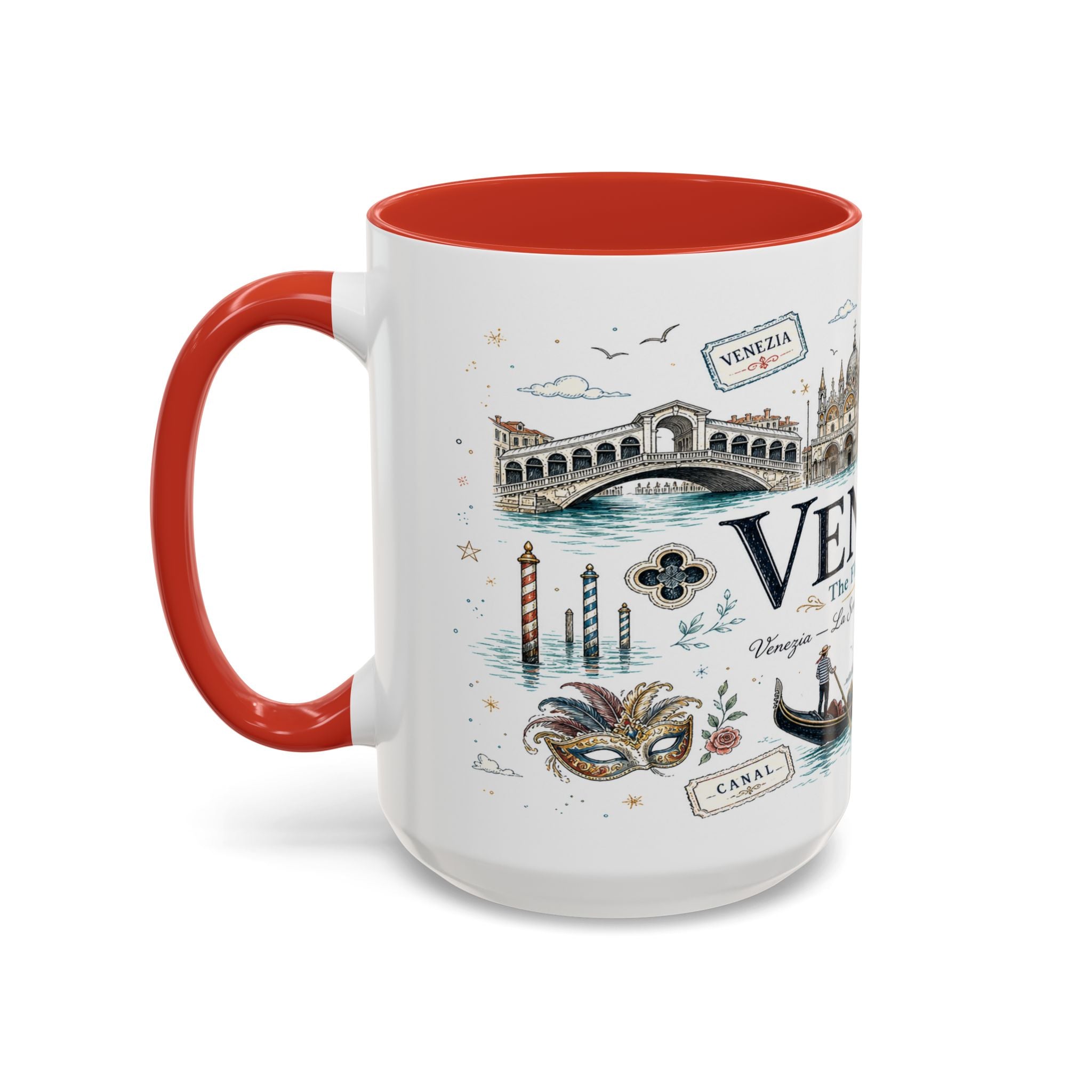 Venice Coffee Mug | Italy Souvenir Travel Gift | Accent Color Ceramic 11oz 15oz