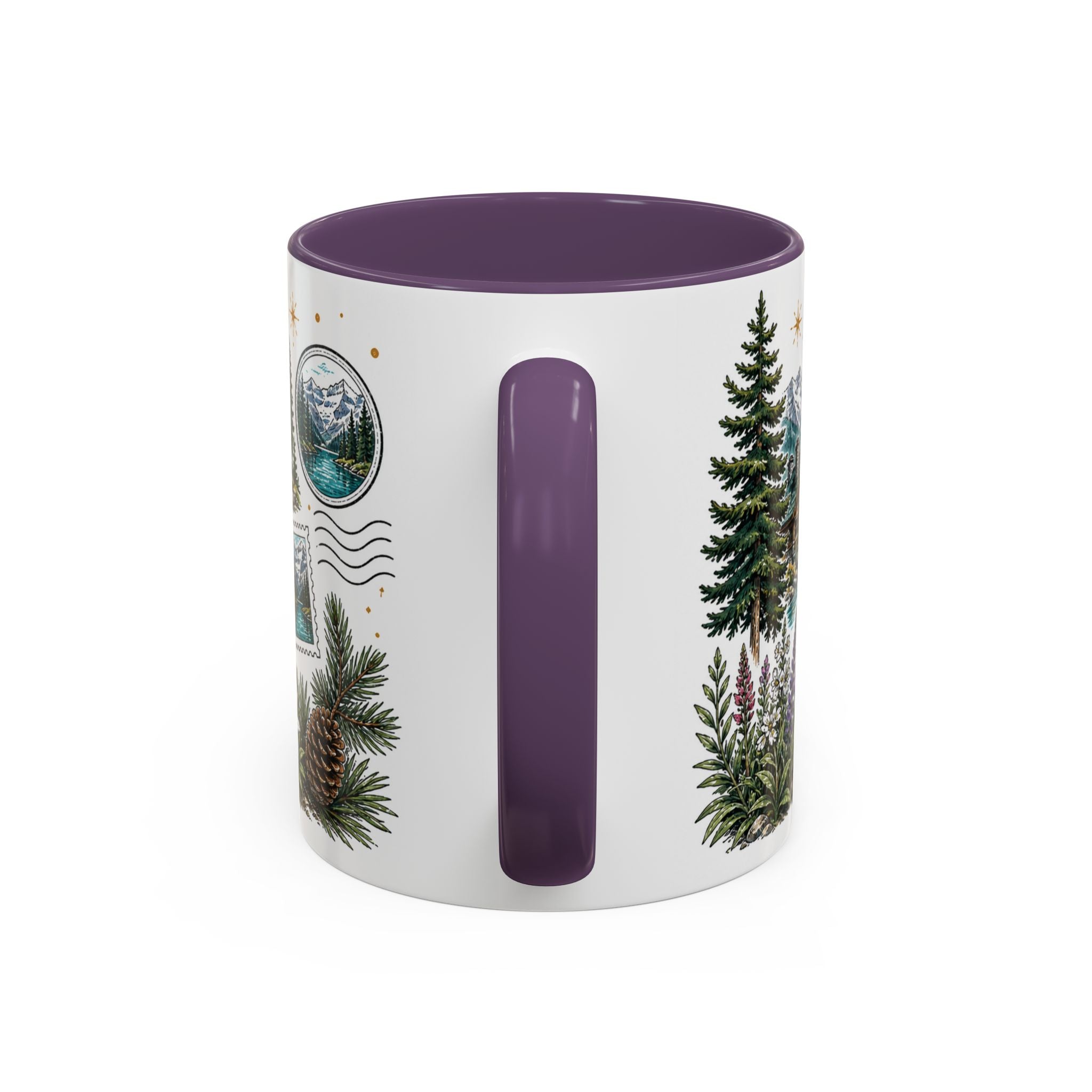 Banff Lake Louise Coffee Mug | Travel Destination Souvenir Gift | Accent Color Ceramic 11oz 15oz