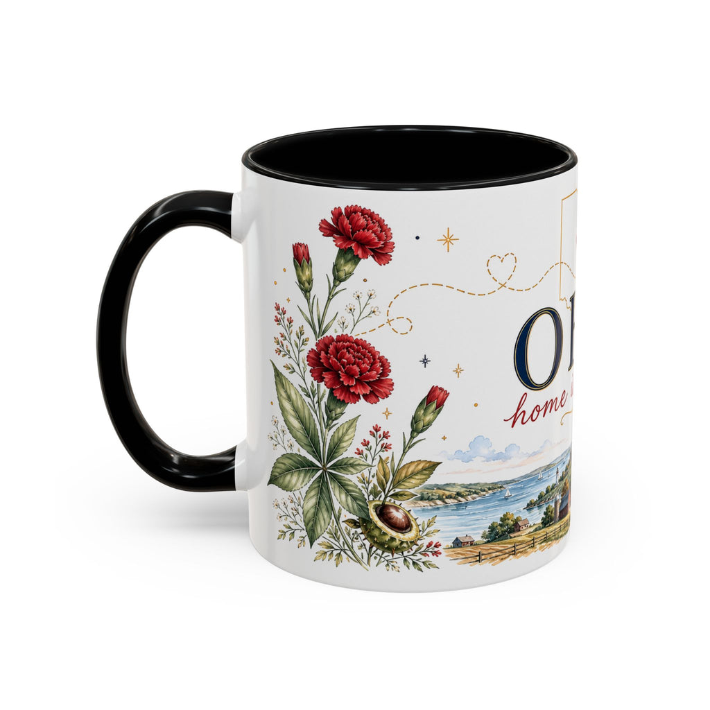 Ohio State Map Mug | Botanical Travel Sketch, Homesick Gift, Long Distance Friendship