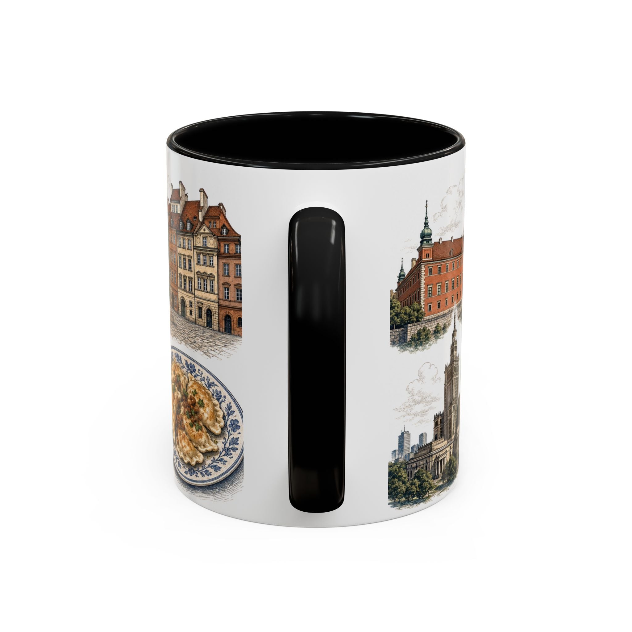 Warsaw Coffee Mug | Poland Travel Souvenir | Vintage Illustrated City Gift | 11 oz 15 oz Accent Mug