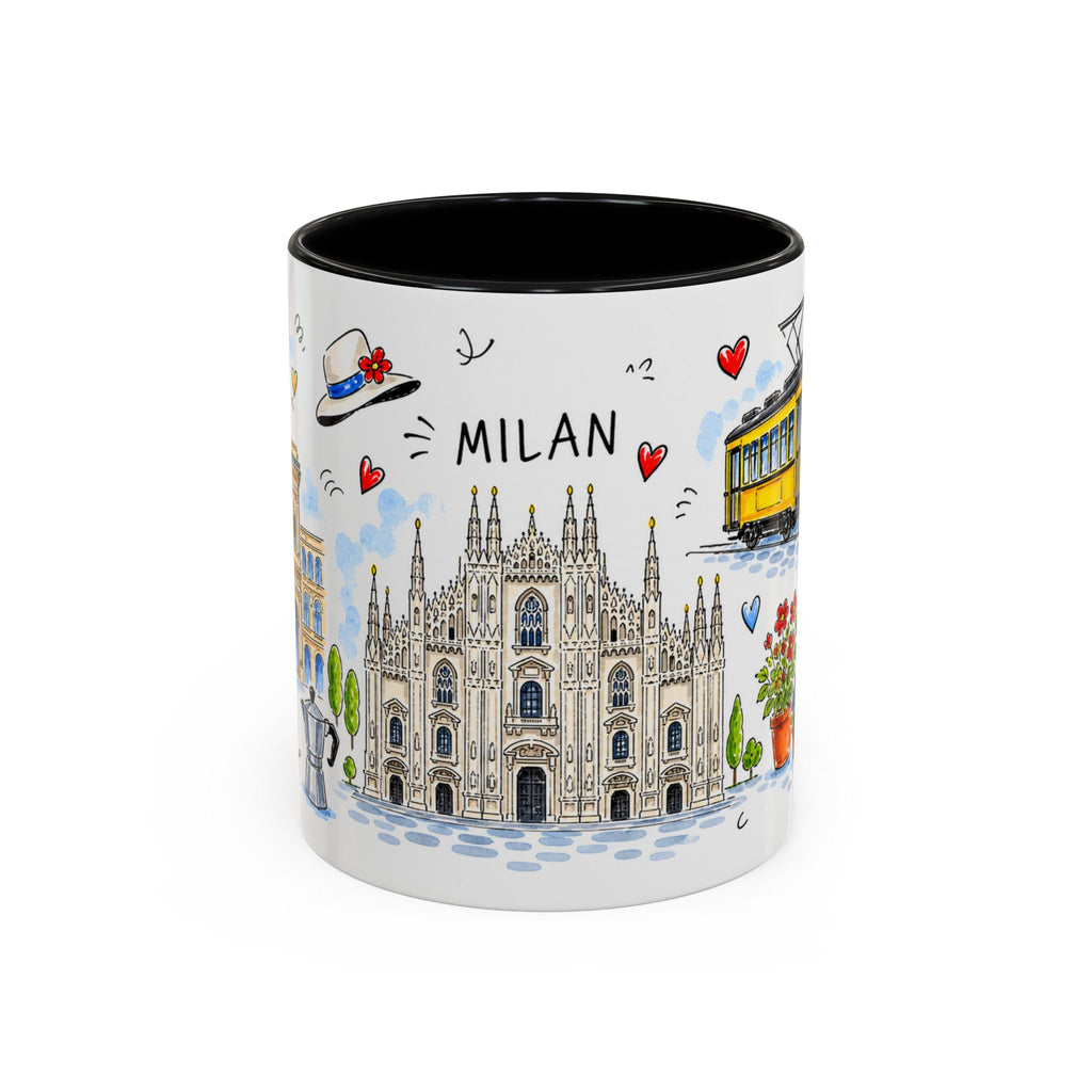 Milan Travel Mug | European City Souvenir Accent Coffee Mug | 11oz 15oz Ceramic Cup