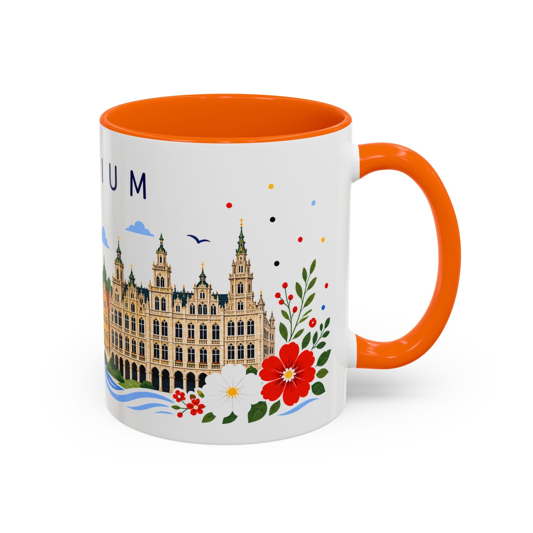 Belgium Coffee Mug | Travel Souvenir Accent Mug | Place Gift Ceramic Cup 11oz 15oz