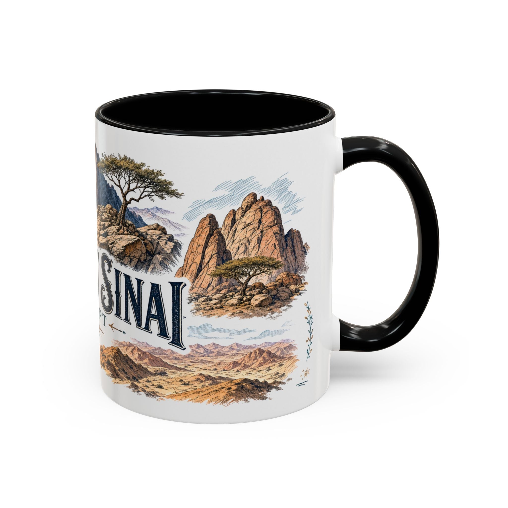 Mount Sinai Mug, Egypt Travel Souvenir, Bucket List Gift, Accent Ceramic Coffee Mug 11oz 15oz