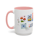 Lisbon Coffee Mug | Postage Stamp Collage Mug | Travel Souvenir Accent Cup 11oz 15oz