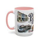 Penang Island Coffee Mug | Malaysia Travel Souvenir | Vintage Illustrated City Gift | 11 oz 15 oz Accent Mug
