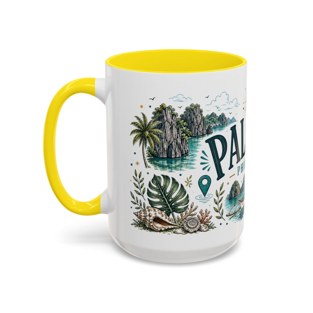 Palawan Coffee Mug | Travel Destination Souvenir Gift | Accent Color Ceramic 11oz 15oz