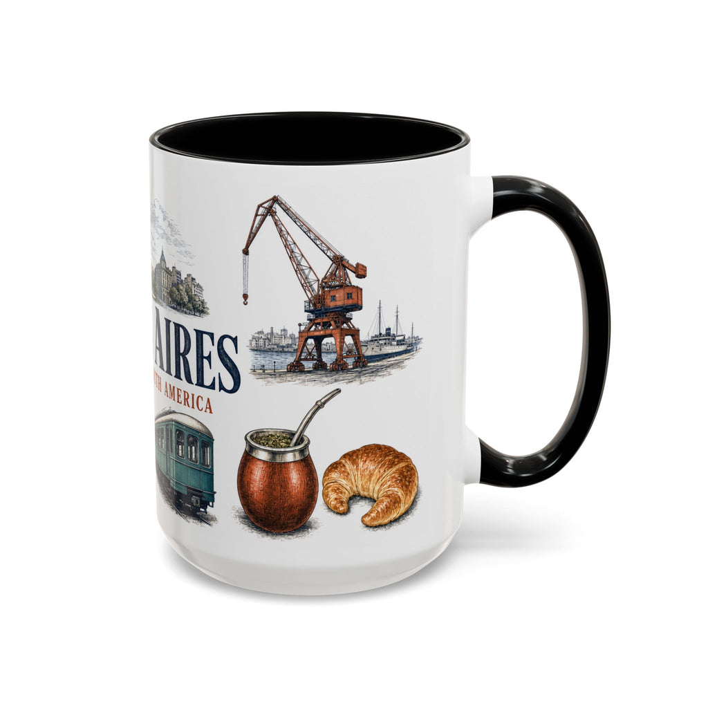 Buenos Aires Coffee Mug | Argentina Travel Souvenir | Vintage Illustrated City Gift | 11 oz 15 oz Accent Mug