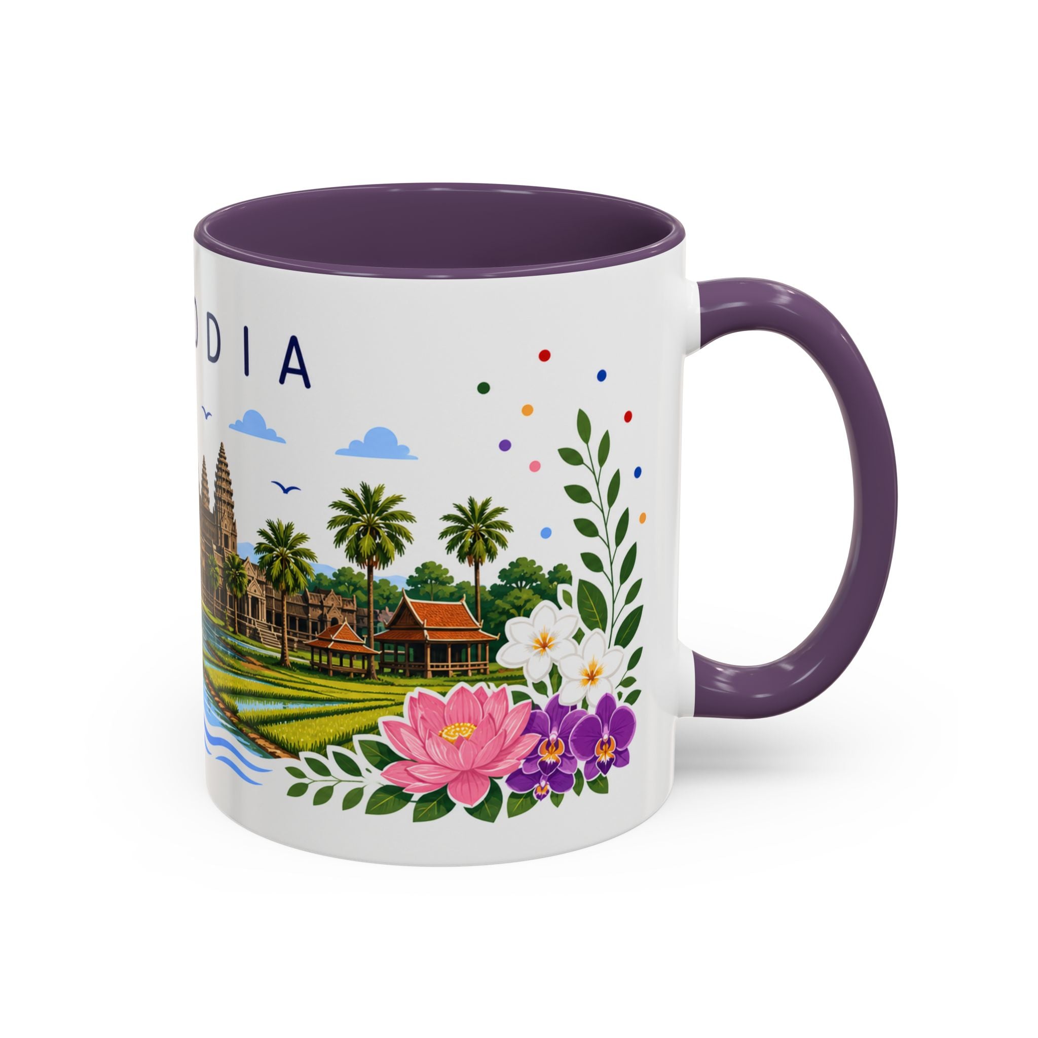 Cambodia Coffee Mug | Travel Souvenir Accent Mug | Place Gift Ceramic Cup 11oz 15oz