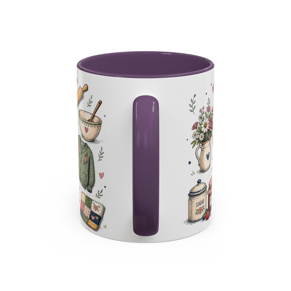 Grandma Makes Life Sweeter Coffee Mug | Gift From Grandkids | Accent Color Ceramic 11oz 15oz