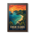 Virgin Islands National Park Framed Poster | Vintage Travel Wall Art | Black Walnut White Frame | 16x24 20x30