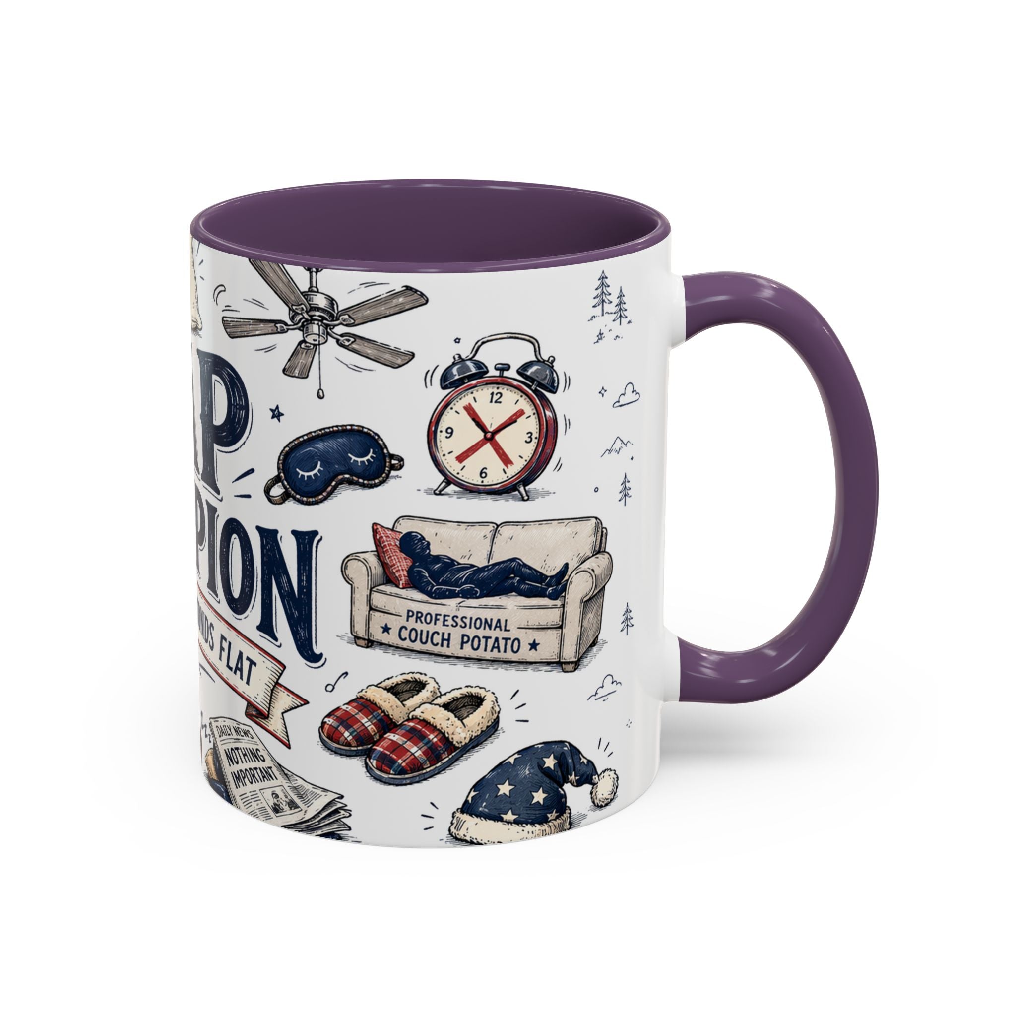 Nap Champion Coffee Mug | Father's Day Gift for Dad | Accent Color Ceramic 11oz 15oz