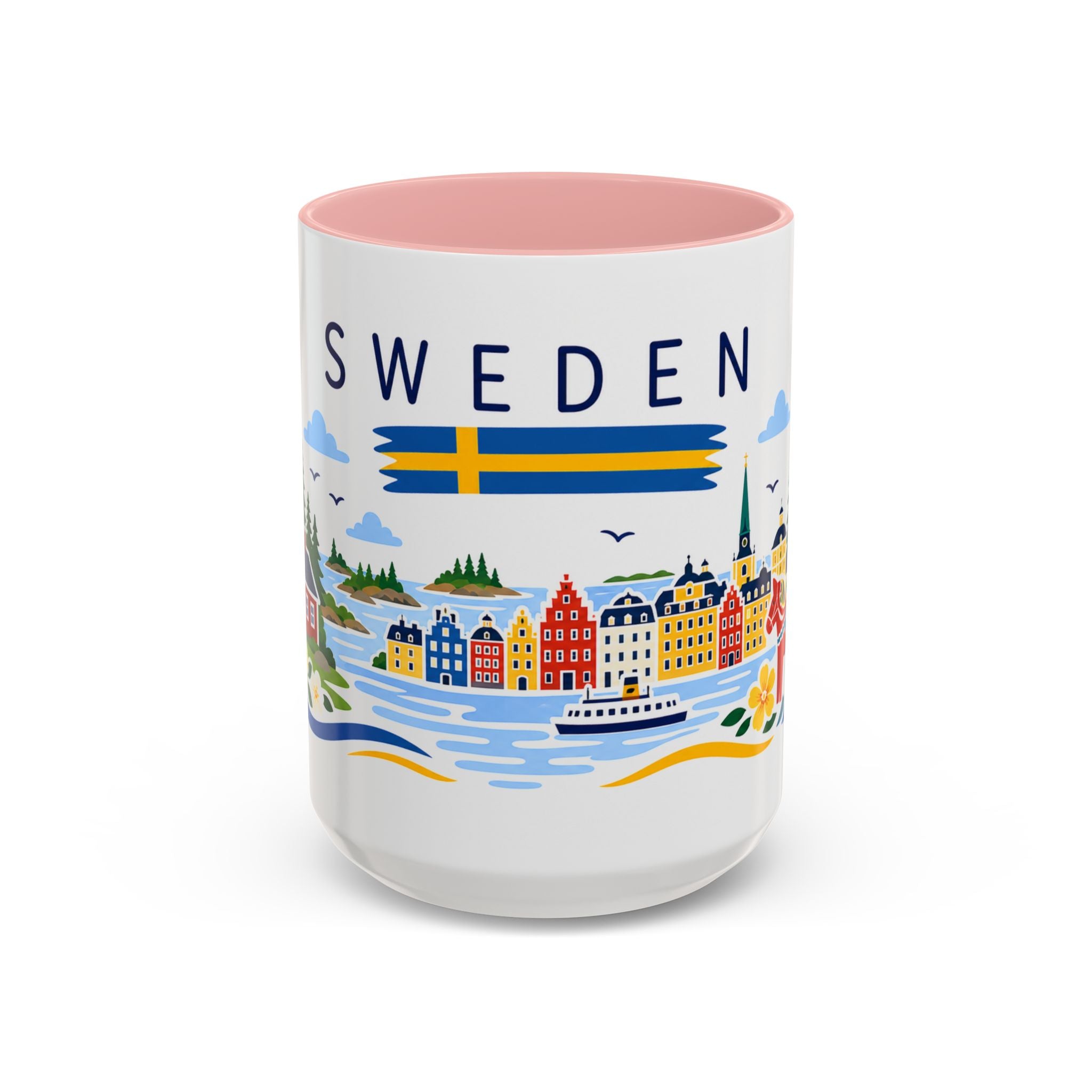 Sweden Coffee Mug | Travel Souvenir Accent Mug | Country Gift Ceramic Cup 11oz 15oz