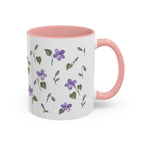 Rhode Island Violet Mug, State Flower Floral Coffee Cup, 11oz Botanical Gift