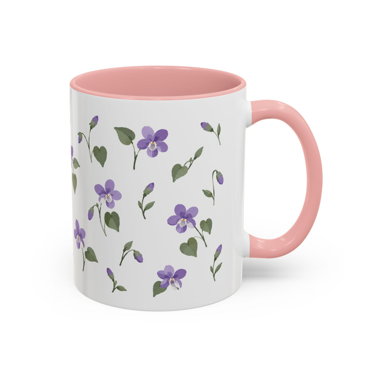Rhode Island Violet Mug, State Flower Floral Coffee Cup, 11oz Botanical Gift