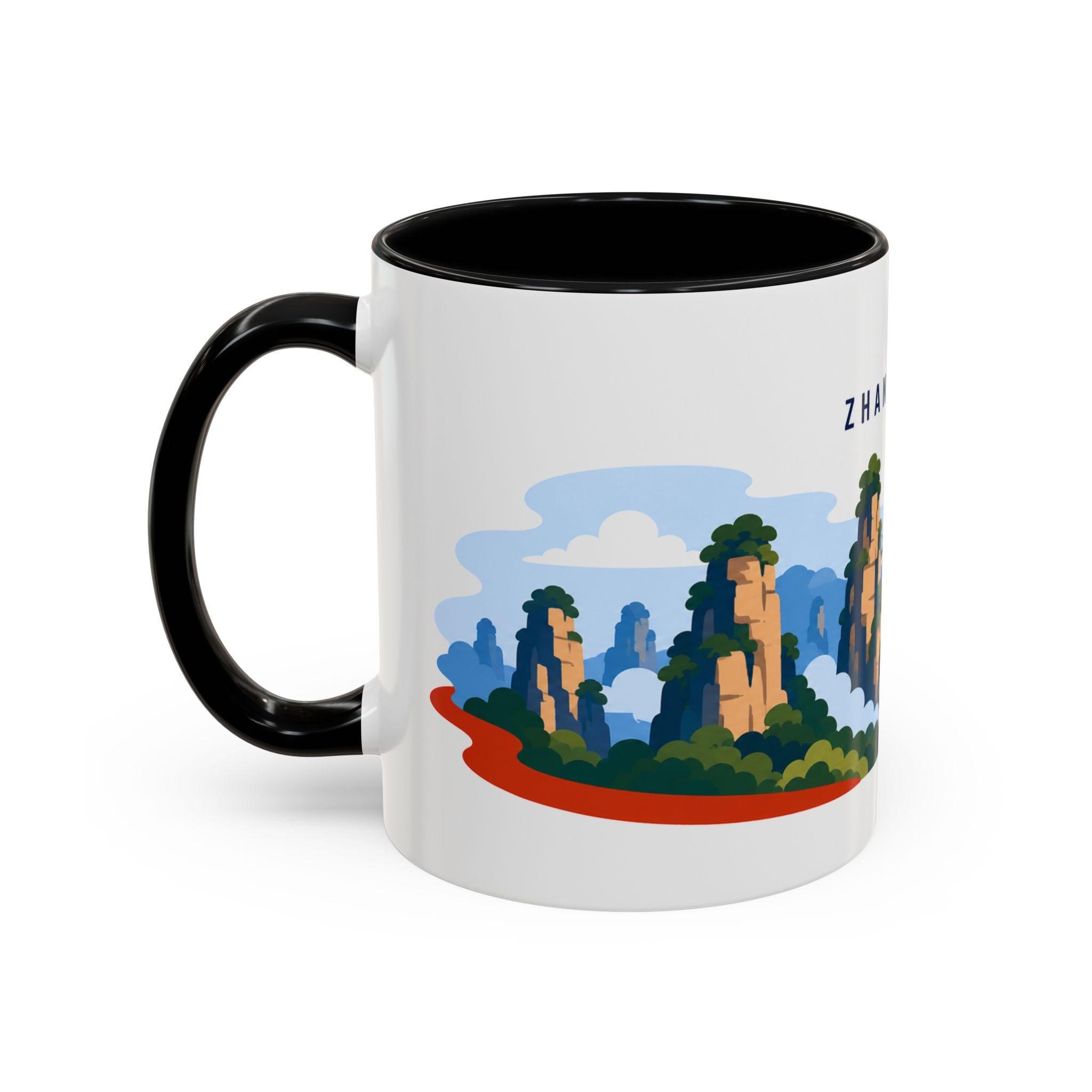 Zhangjiajie Coffee Mug | Travel Destination Souvenir Gift | Accent Color Ceramic 11oz 15oz