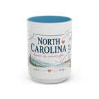North Carolina State Map Mug | Moving Away, Homesick Gift | Botanical Accent Coffee Cup