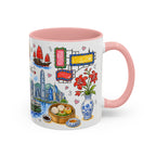 Hong Kong Illustrated Travel Mug | City Souvenir Accent Coffee Mug | 11oz 15oz Ceramic Cup