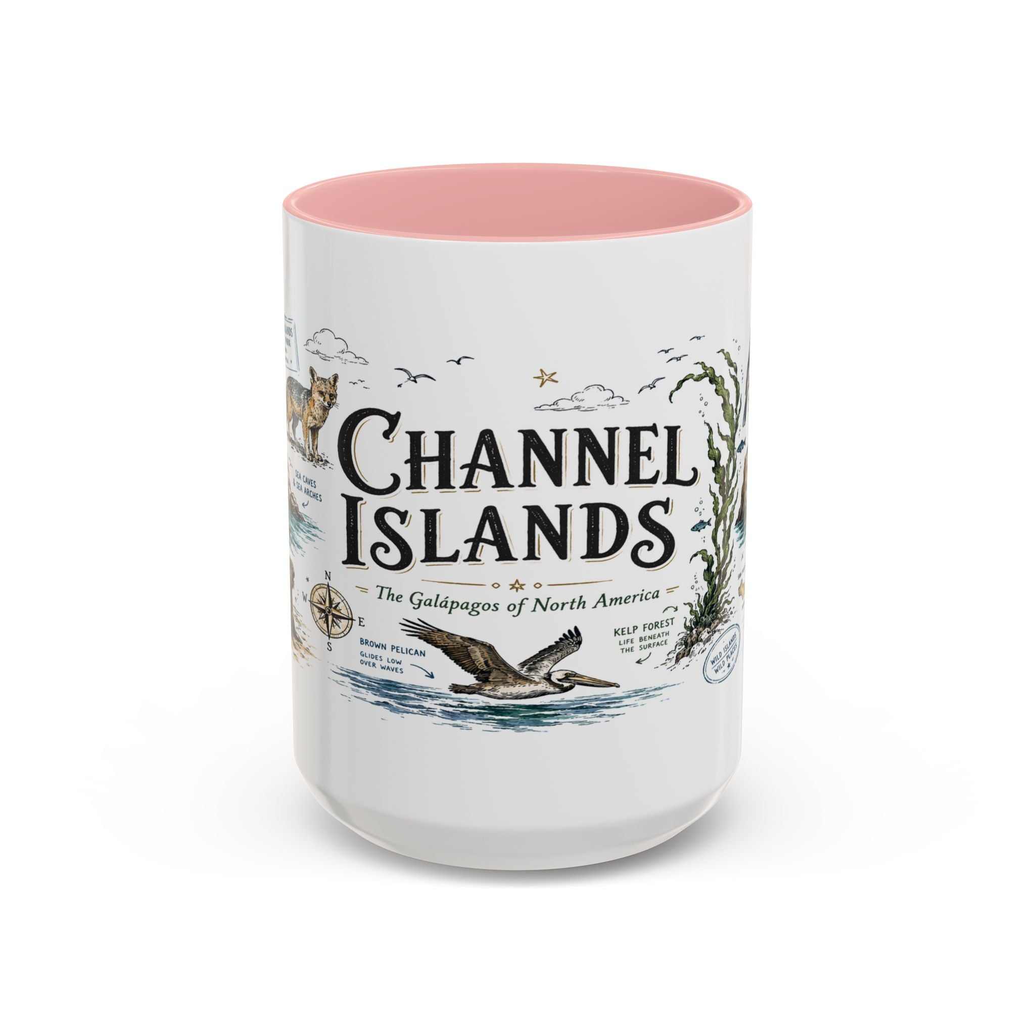 Channel Islands National Park Coffee Mug | California Island Wildlife Marine Gift | Accent Color Ceramic 11oz 15oz