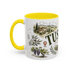 Tuscany Coffee Mug | Travel Destination Souvenir Gift | Accent Color Ceramic 11oz 15oz
