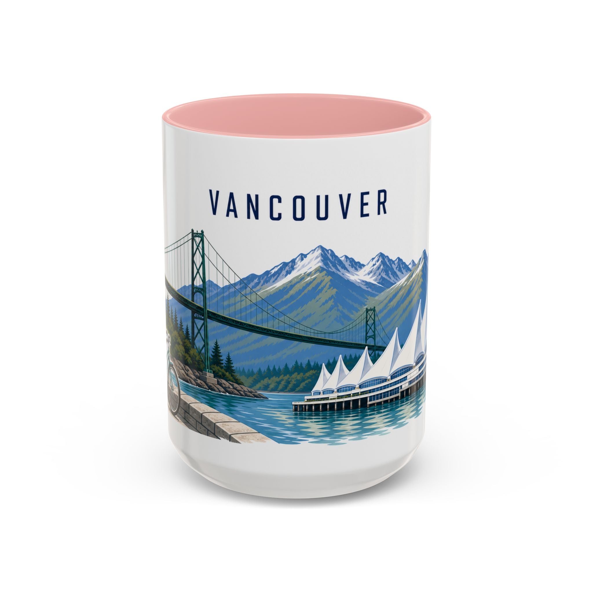 Vancouver Coffee Mug | Canada Travel Souvenir | Porcelain Decal City Gift | 11oz 15oz Accent Mug
