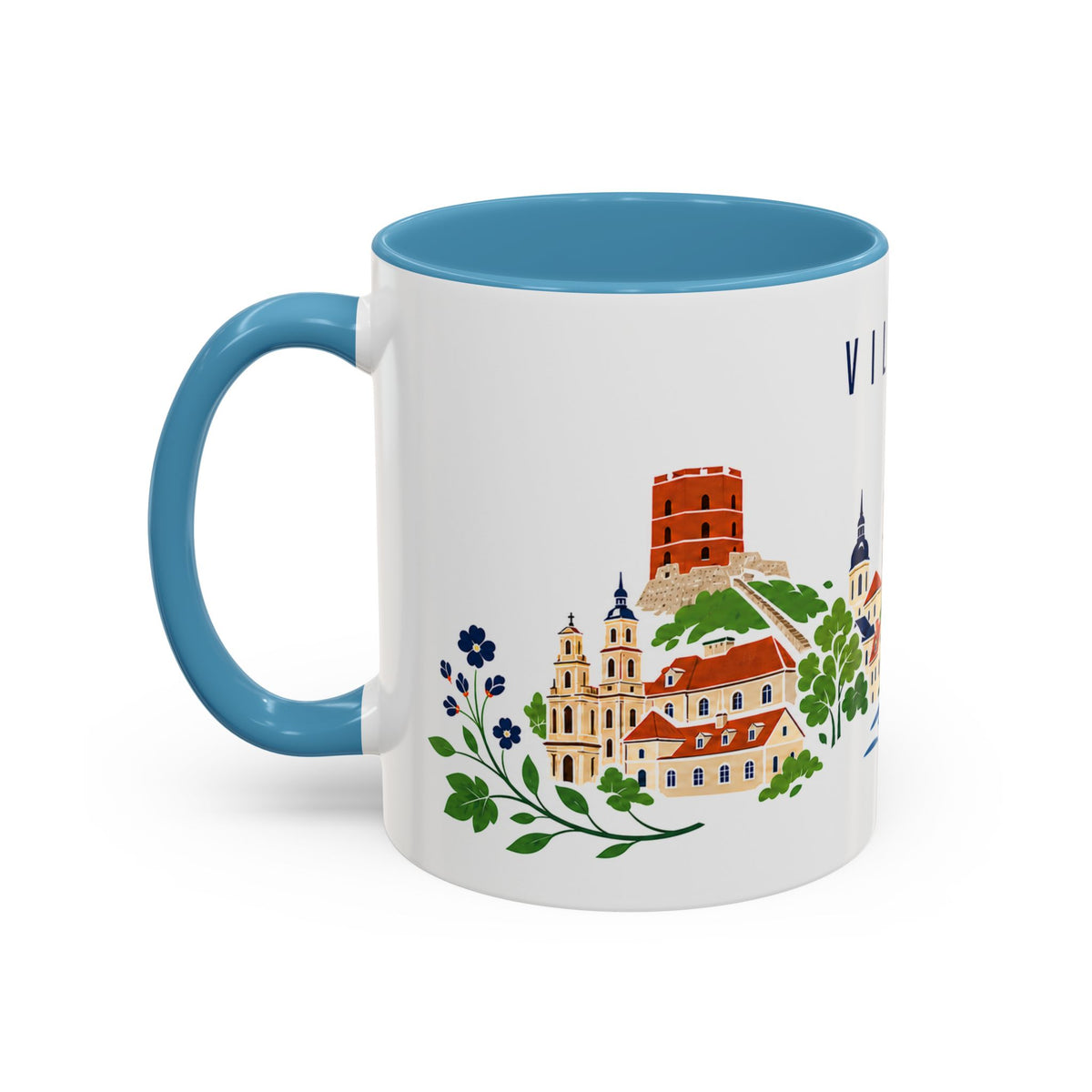 Vilnius Coffee Mug | Lithuania Travel Souvenir | Porcelain Decal City Gift | 11oz 15oz Accent Mug